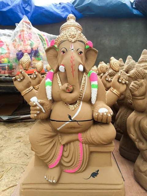 Eco-Friendly Clay Ganesha — hand-made golu doll from The Golu Shop
