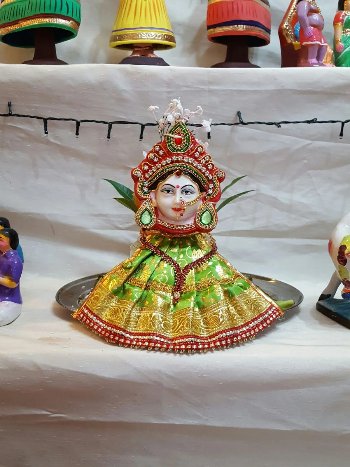 Amman Kalasam Face with Saree — hand-made golu doll from The Golu Shop