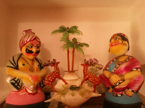 Chettiar & Chettichi Couple — hand-made golu doll from The Golu Shop